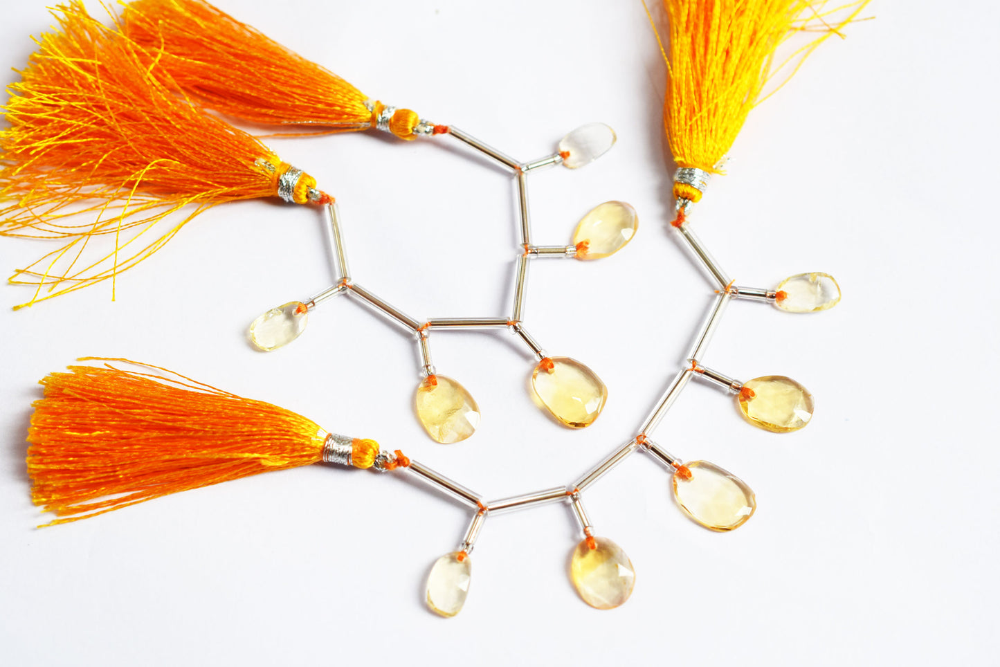 5 Pcs Natural Yellow Citrine Faceted Drop Beads Strand, Sold By Strand ,6x9 - 6.50x10 mm, 33032