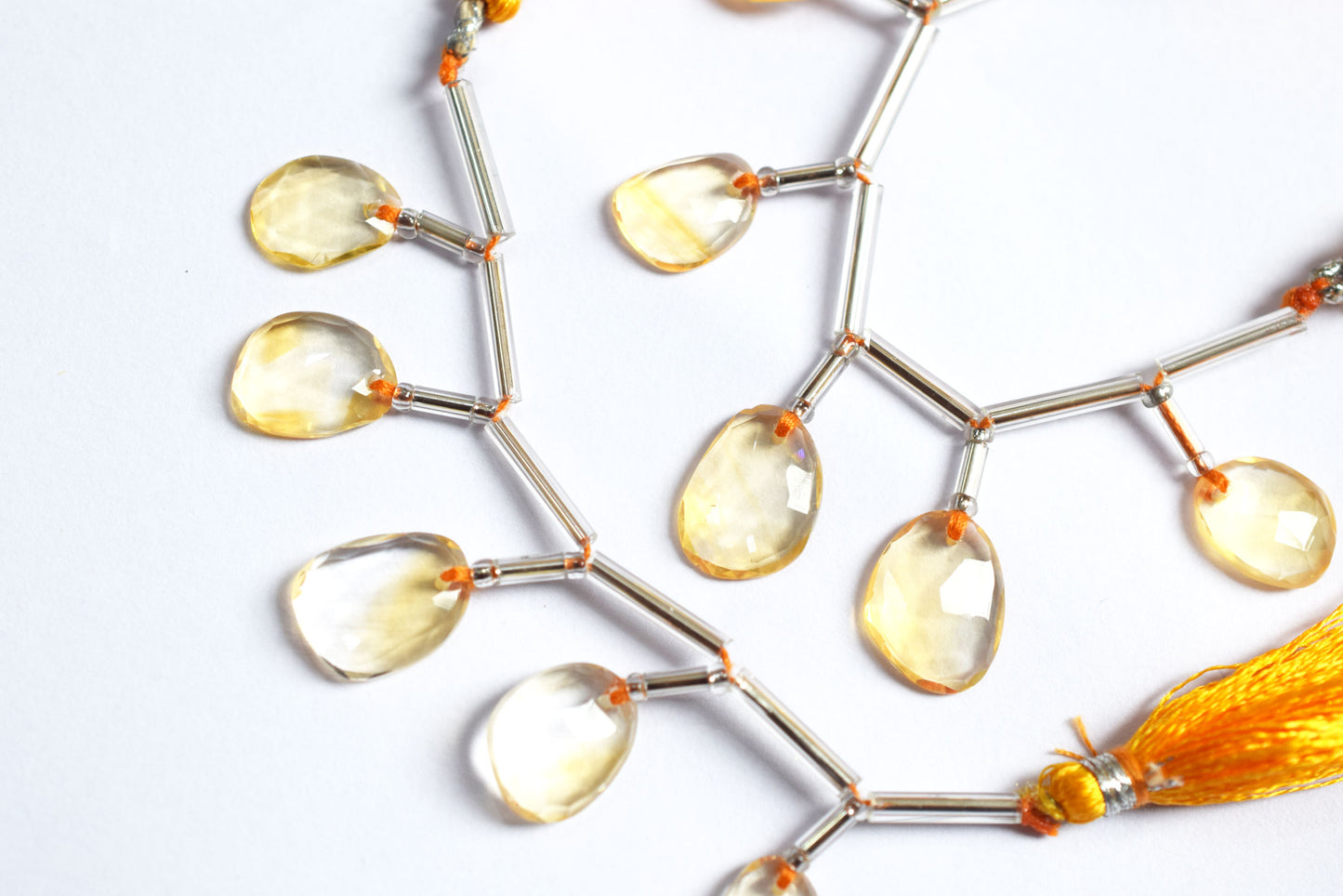 5 Pcs Natural Yellow Citrine Faceted Drop Beads Strand, Sold By Strand ,9x11 - 9x11.50 mm, 33033
