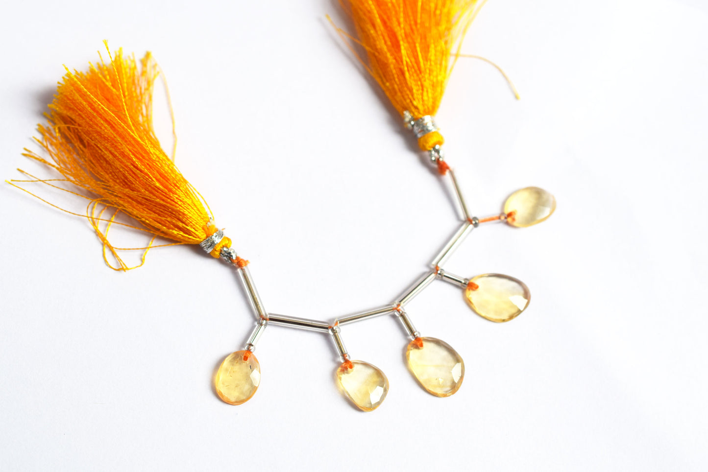5 Pcs Natural Yellow Citrine Faceted Drop Beads Strand, Sold By Strand ,9x11 - 9x11.50 mm, 33033