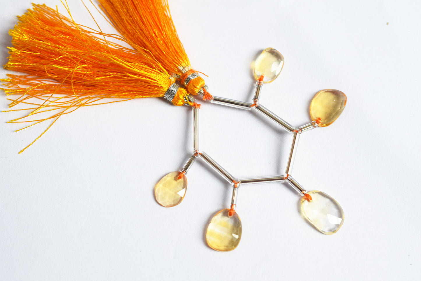 5 Pcs Natural Yellow Citrine Faceted Drop Beads Strand, Sold By Strand ,7x9 - 7.50x11.00 mm, 33034