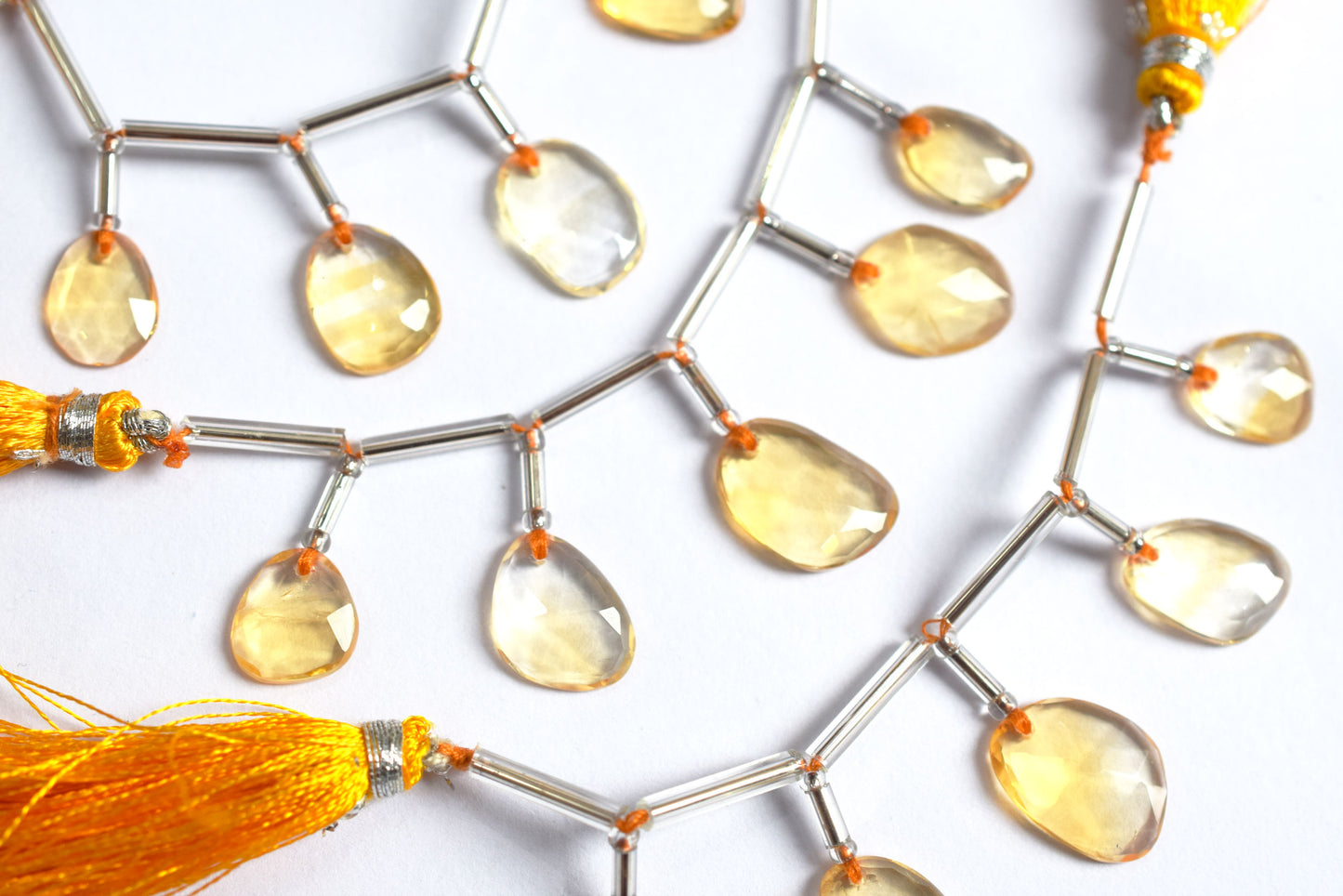 5 Pcs Natural Yellow Citrine Faceted Drop Beads Strand, Sold By Strand ,7x9 - 7.50x11.00 mm, 33034