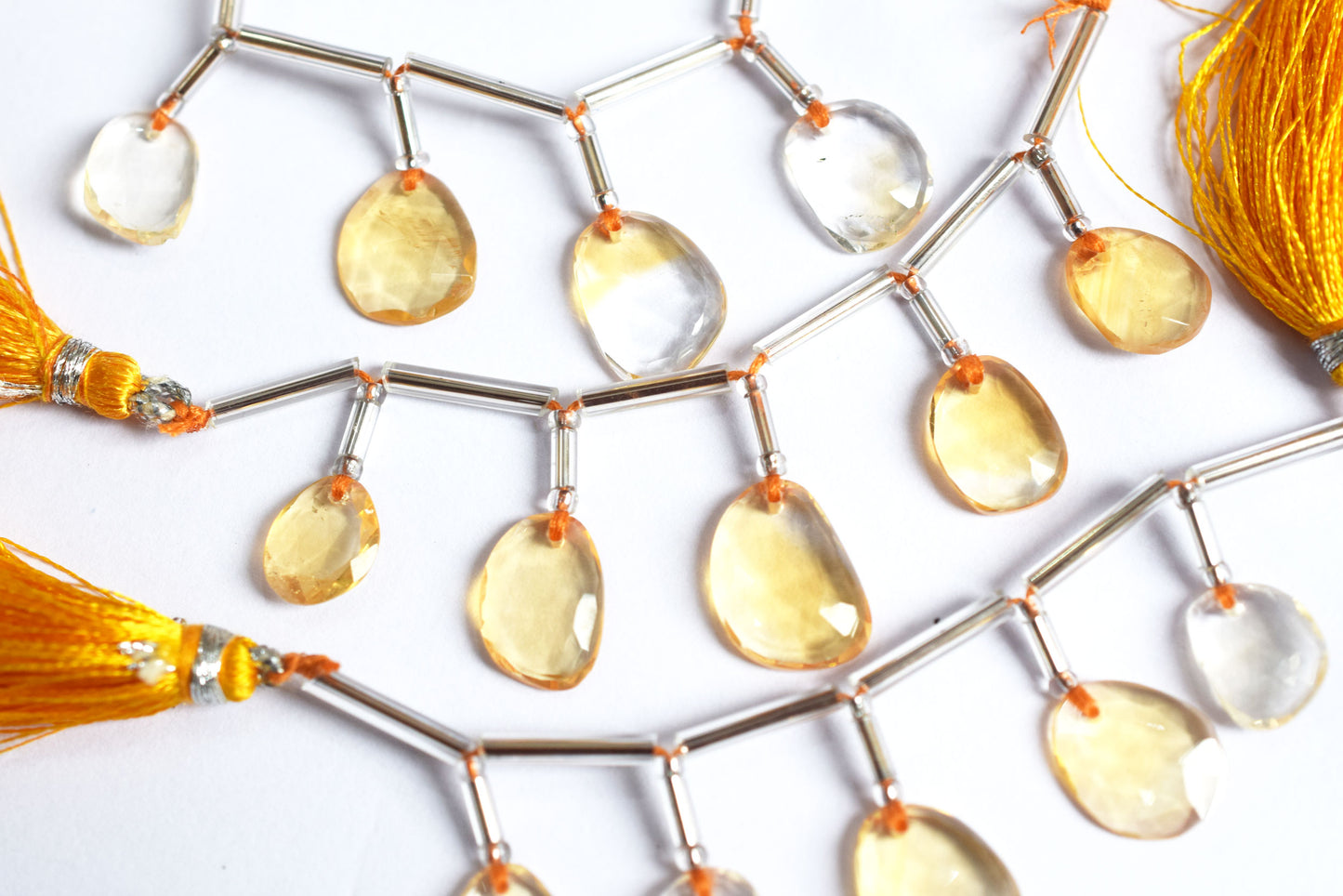 5 Pcs Natural Yellow Citrine Faceted Drop Beads Strand, Sold By Strand ,8.50x10.50 mm, 33035