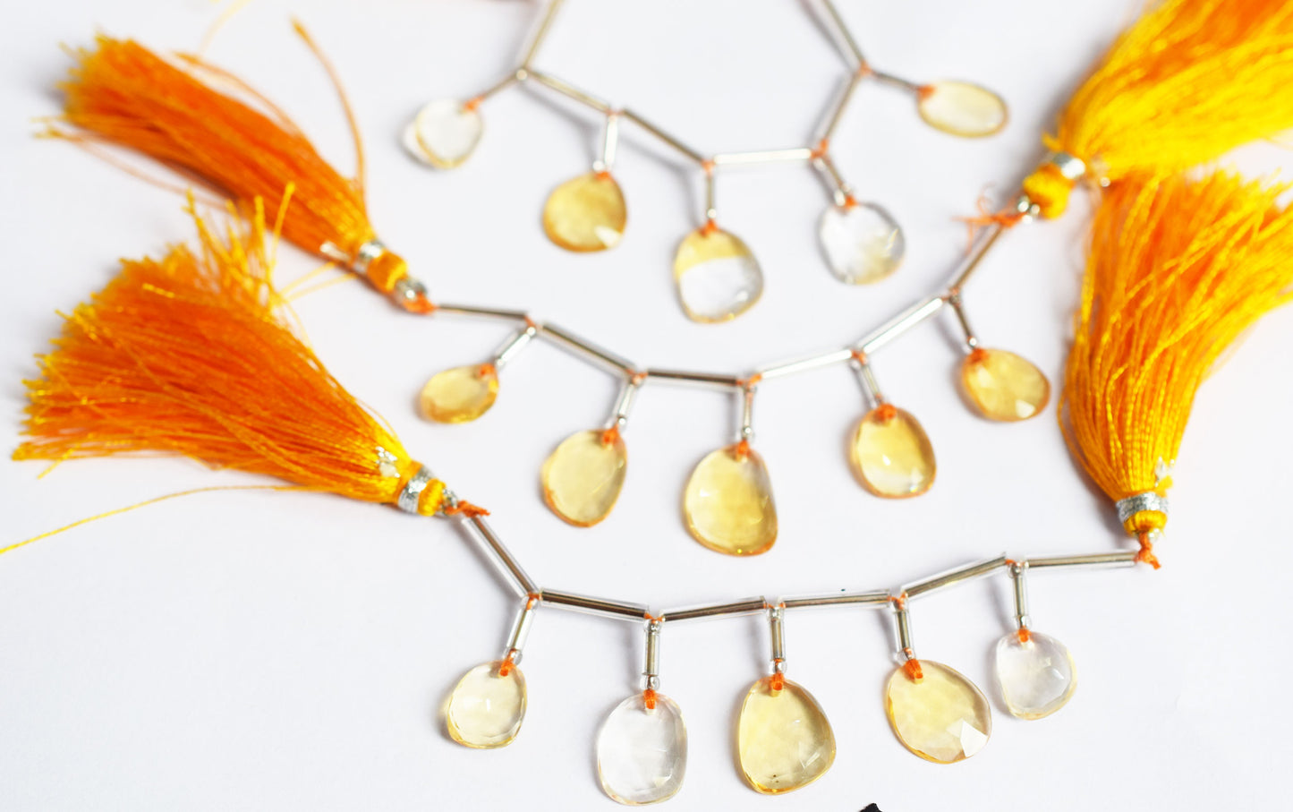 5 Pcs Natural Yellow Citrine Faceted Drop Beads Strand, Sold By Strand ,8.50x10.50 mm, 33035