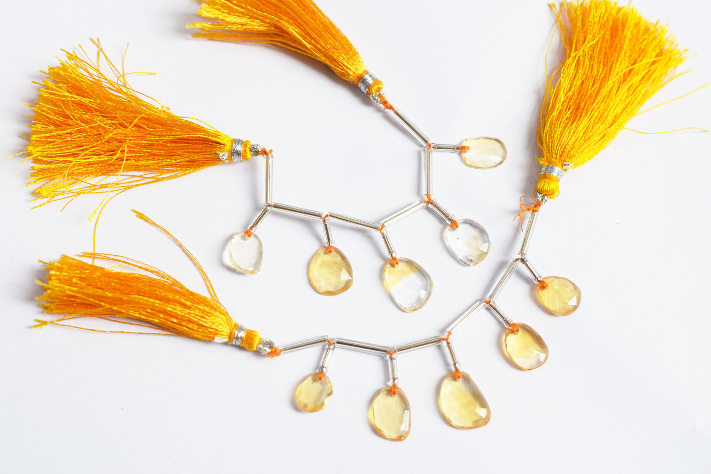 5 Pcs Natural Yellow Citrine Faceted Drop Beads Strand, Sold By Strand ,8.50x10.50 mm, 33035