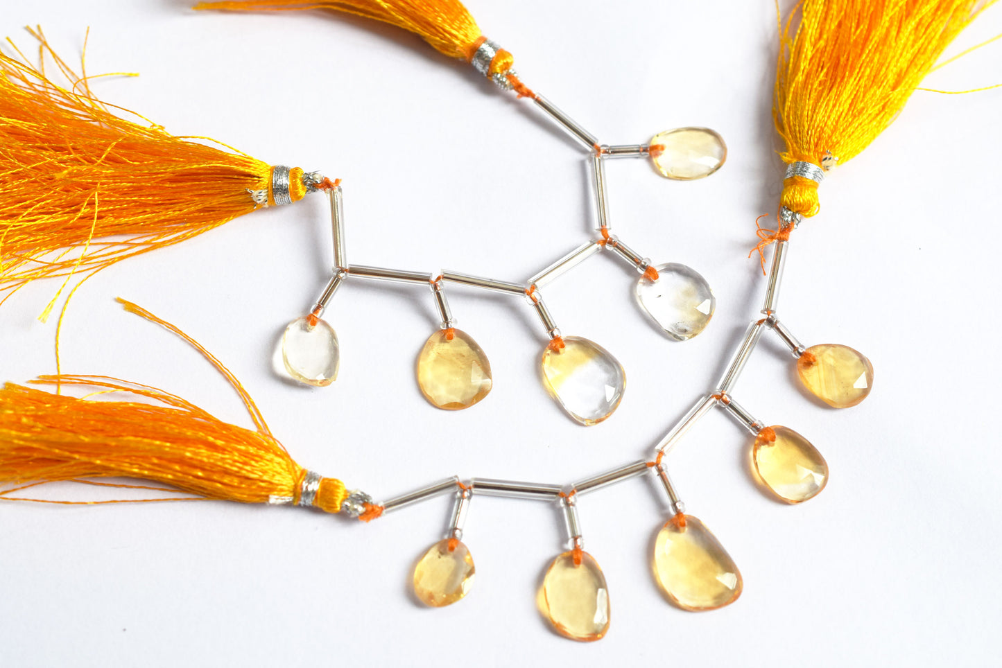 5 Pcs Natural Yellow Citrine Faceted Drop Beads Strand, Sold By Strand ,8.50x10.50 mm, 33035