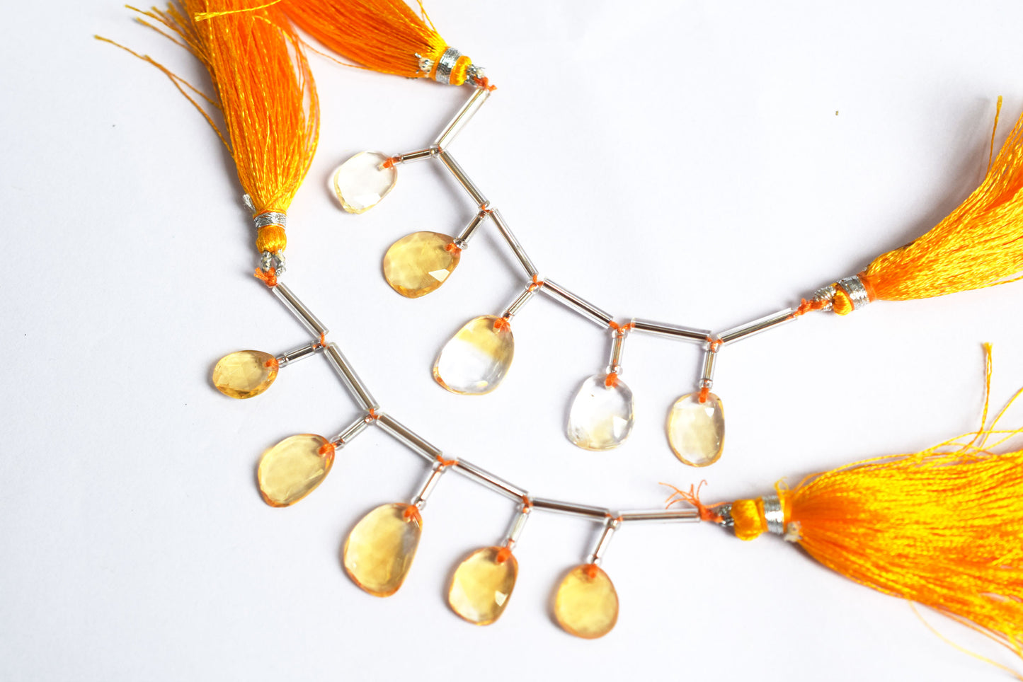 5 Pcs Natural Yellow Citrine Faceted Drop Beads Strand, Sold By Strand ,8.50x10.50 mm, 33035