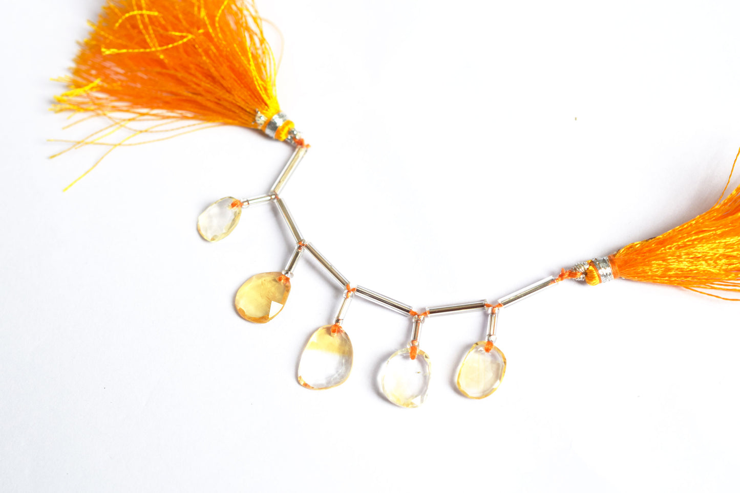 5 Pcs Natural Yellow Citrine Faceted Drop Beads Strand, Sold By Strand ,8.50x10.50 mm, 33035