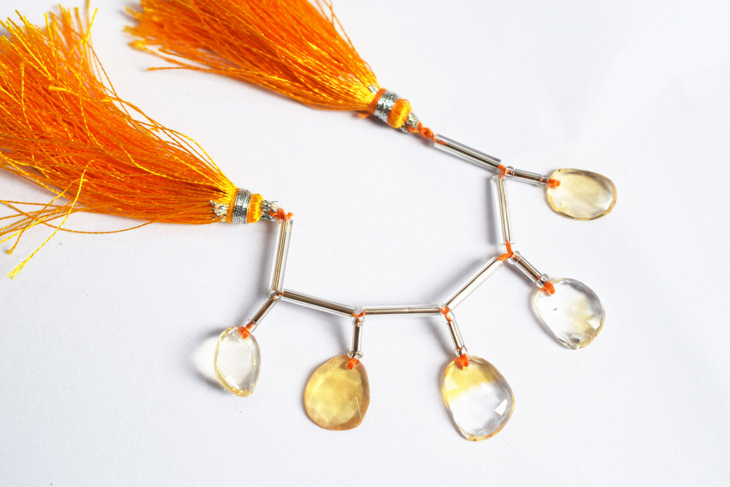 5 Pcs Natural Yellow Citrine Faceted Drop Beads Strand, Sold By Strand ,8.50x10.50 mm, 33035