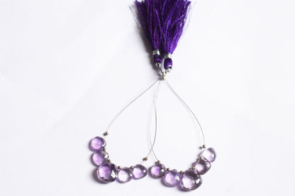 5 Piece  Amethyst Faceted Heart Shape  Briolettes Beads ,Sold By Strand,9x9 - 13x13 mm , 33036