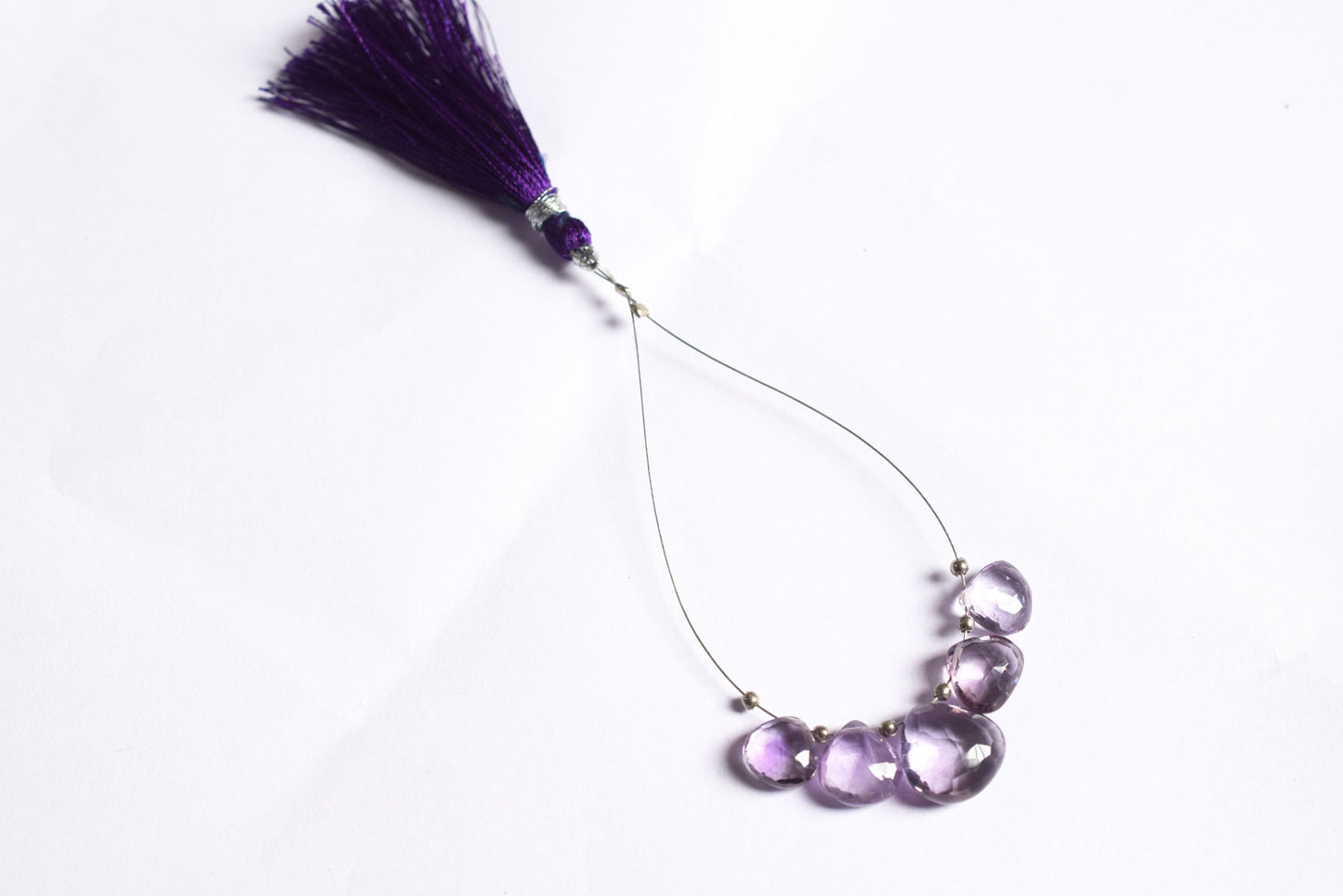 5 Piece  Amethyst Faceted Heart Shape  Briolettes Beads ,Sold By Strand,9x9 - 13x13 mm , 33036