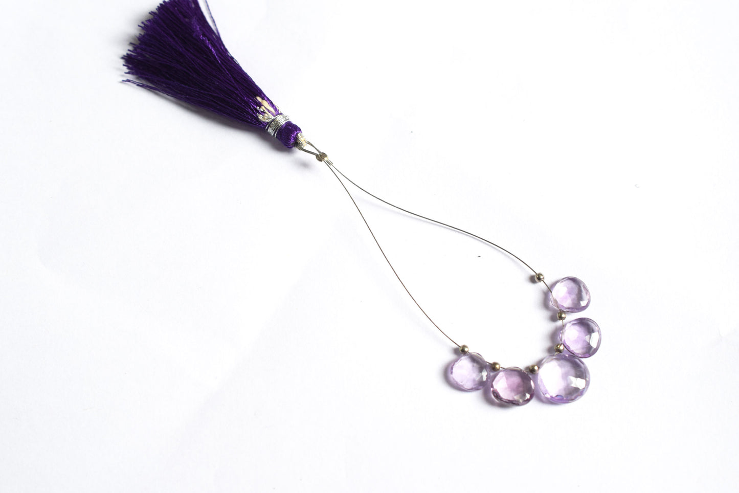 5 Piece  Amethyst Faceted Heart Shape  Briolettes Beads ,Sold By Strand,9x9 - 14x14 mm , 33037