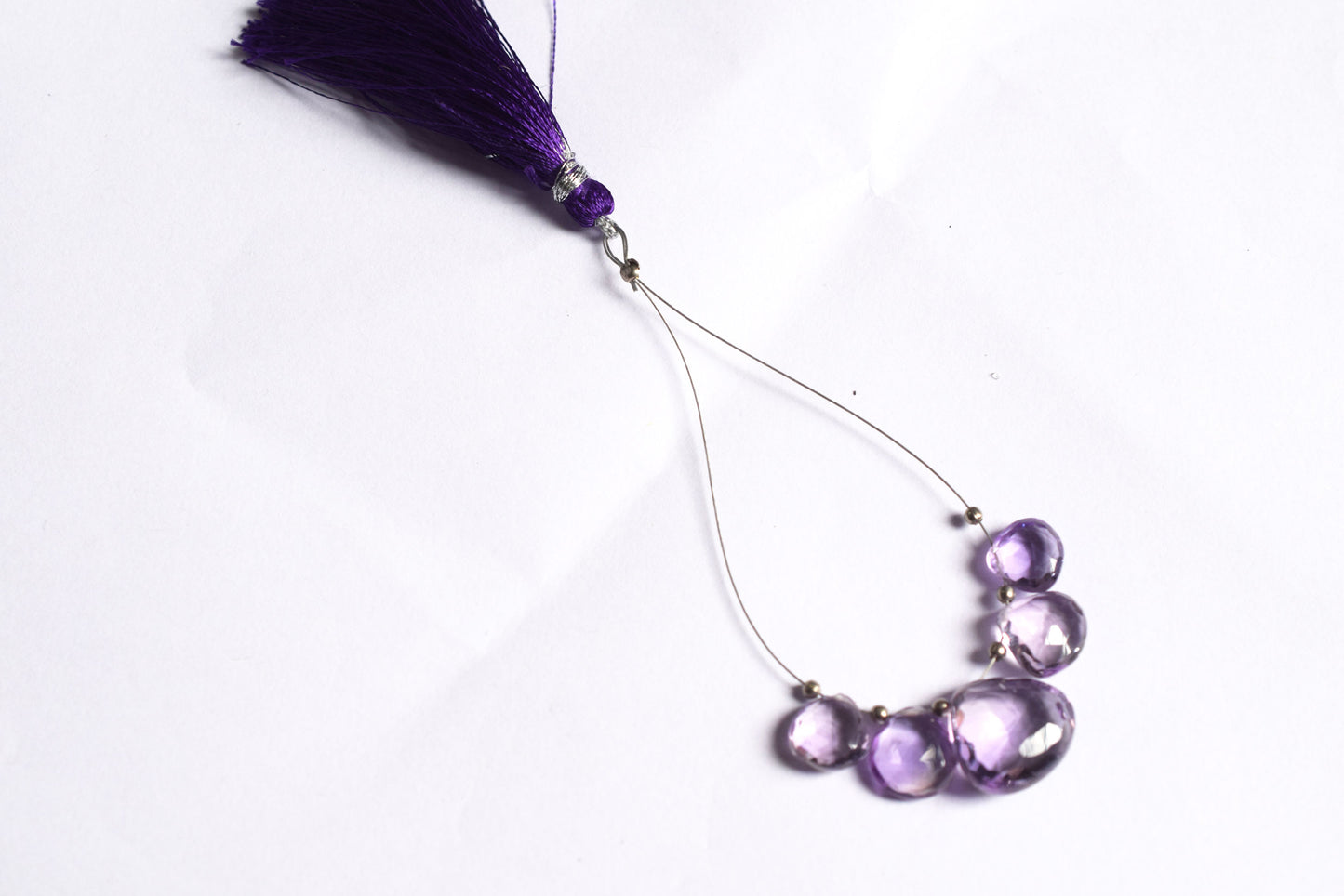 5 Piece  Amethyst Faceted Heart Shape  Briolettes Beads ,Sold By Strand,9x9 - 14x14 mm , 33037
