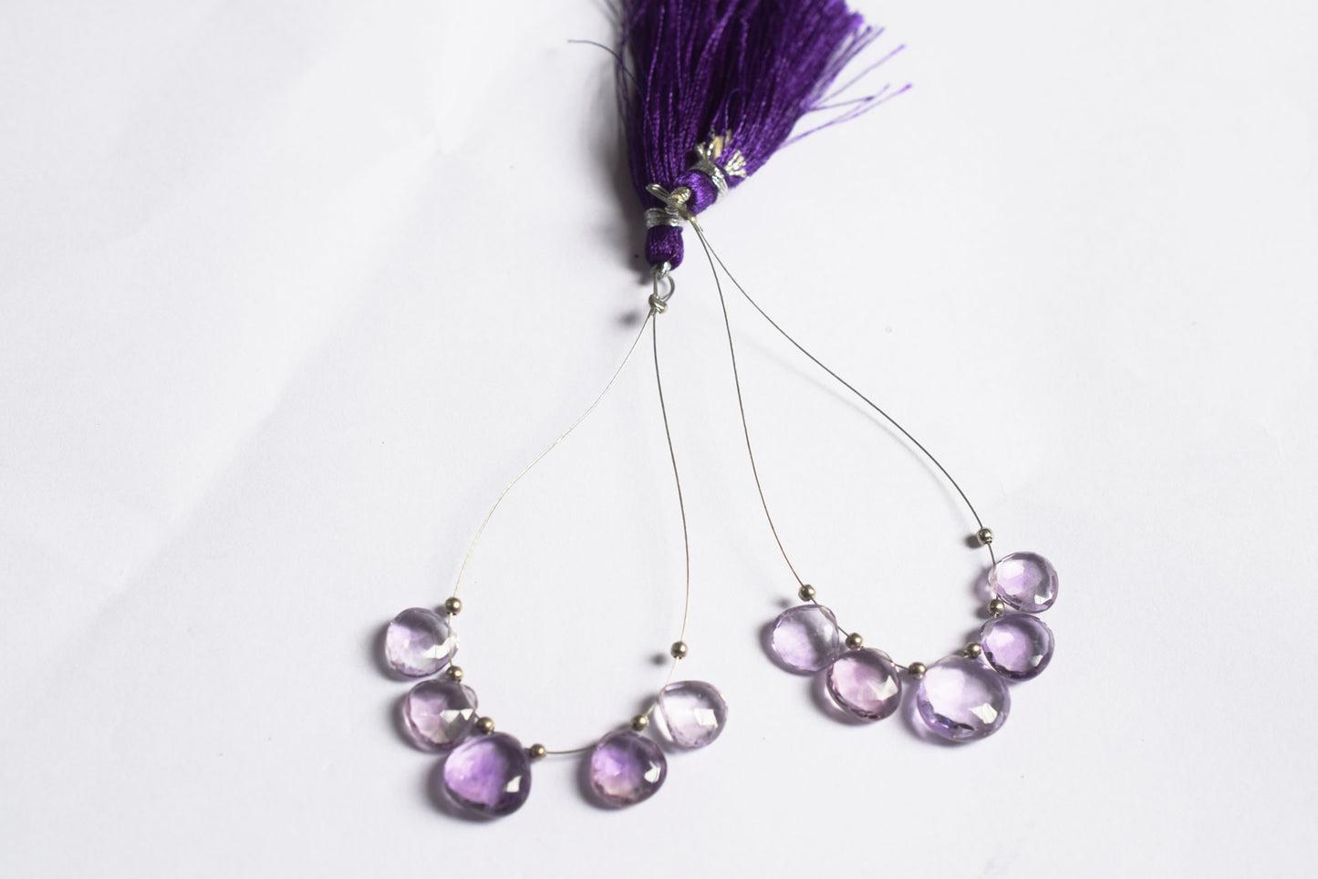 5 Piece  Amethyst Faceted Heart Shape  Briolettes Beads ,Sold By Strand,9x9 - 12x12 mm , 33038