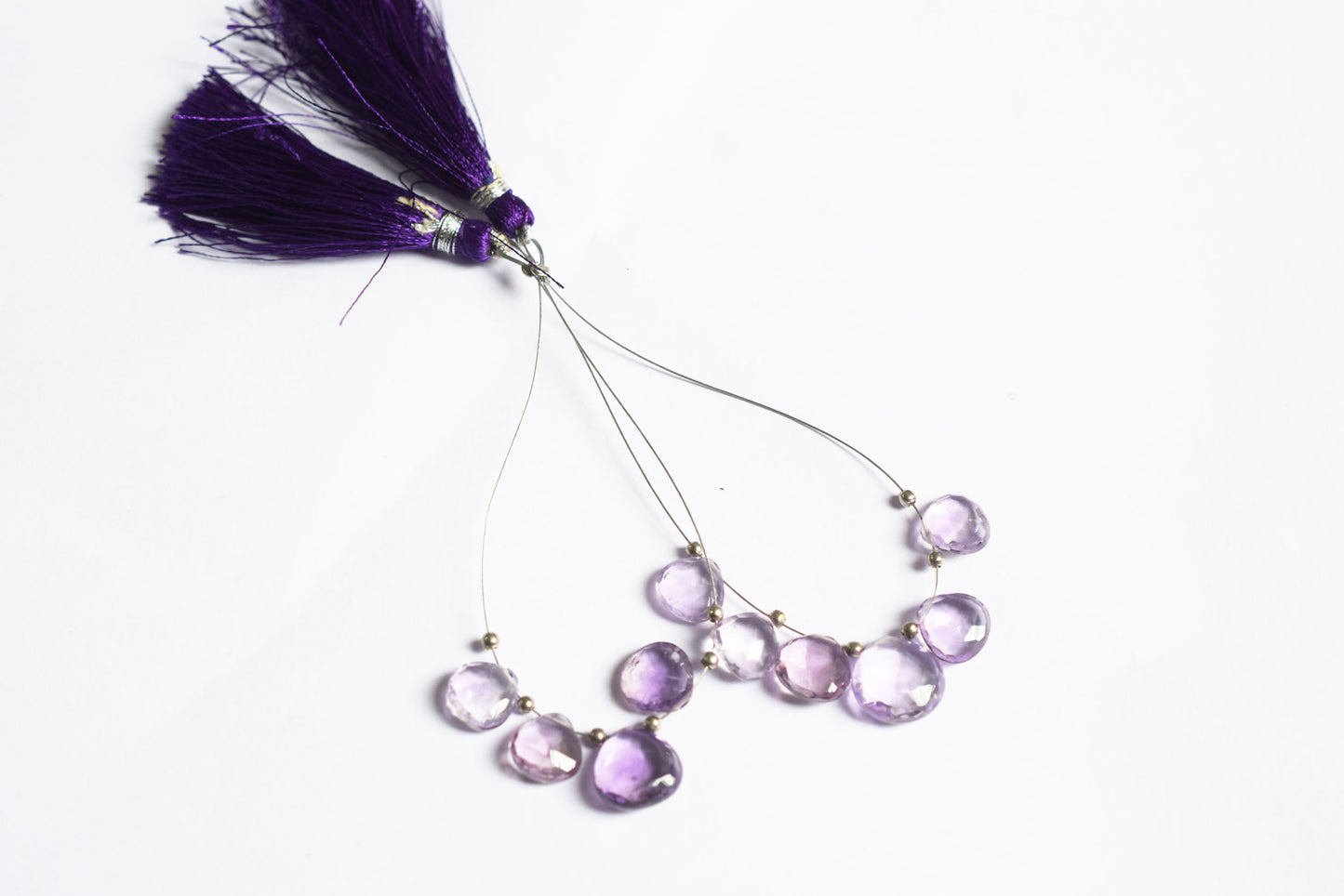 5 Piece  Amethyst Faceted Heart Shape  Briolettes Beads ,Sold By Strand,9x9 - 12x12 mm , 33038