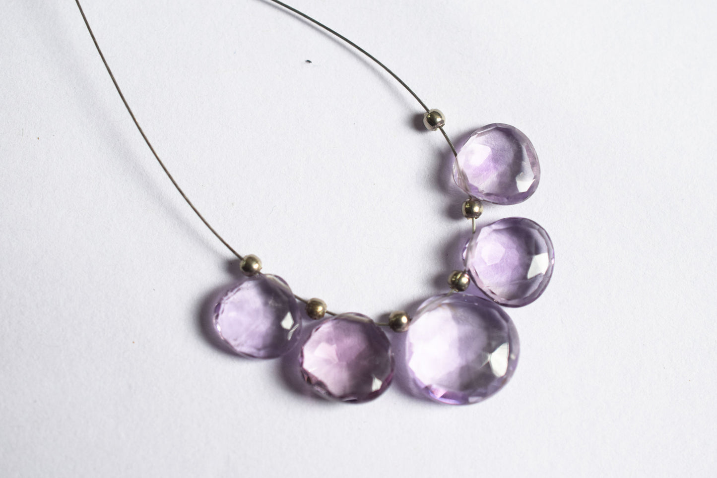5 Piece  Amethyst Faceted Heart Shape  Briolettes Beads ,Sold By Strand,9x9 - 12x12 mm , 33038