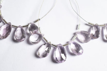 5 Pieces Pink Amethyst Faceted Pear Shape  Briolettes Beads Strand,Sold By Strand,10x13 - 11x16mm , 33039