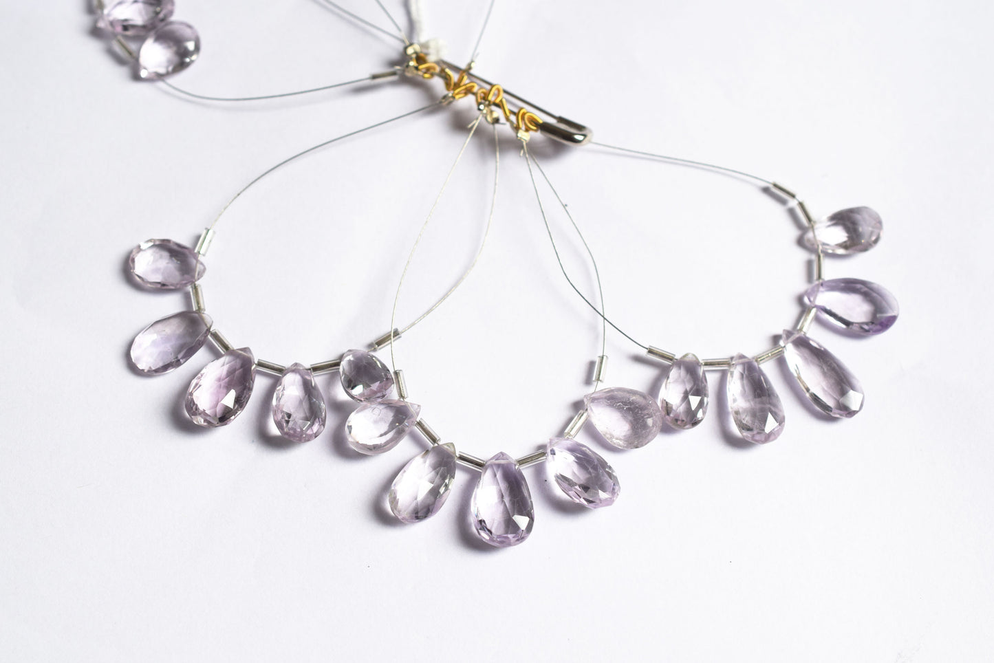 5 Pieces Pink Amethyst Faceted Pear Shape  Briolettes Beads Strand,Sold By Strand,10x13 - 11x16mm , 33039