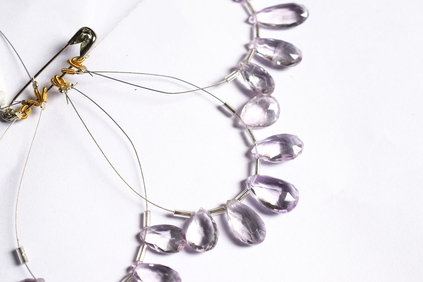 5 Pieces Pink Amethyst Faceted Pear Shape  Briolettes Beads Strand,Sold By Strand,10x13 - 11x16mm , 33039