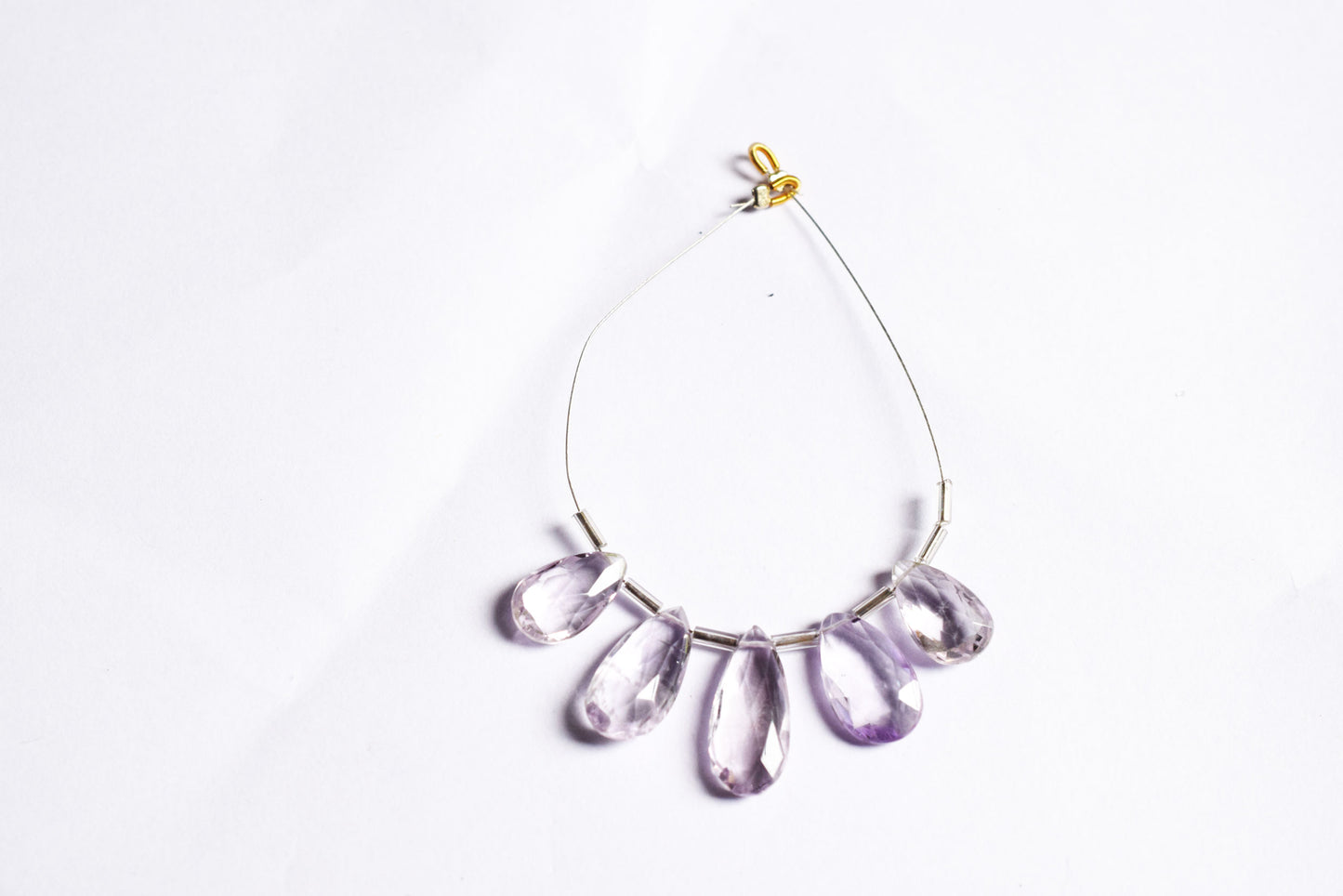 5 Pieces Pink Amethyst Faceted Pear Shape  Briolettes Beads Strand,Sold By Strand,10x13 - 11x16mm , 33039