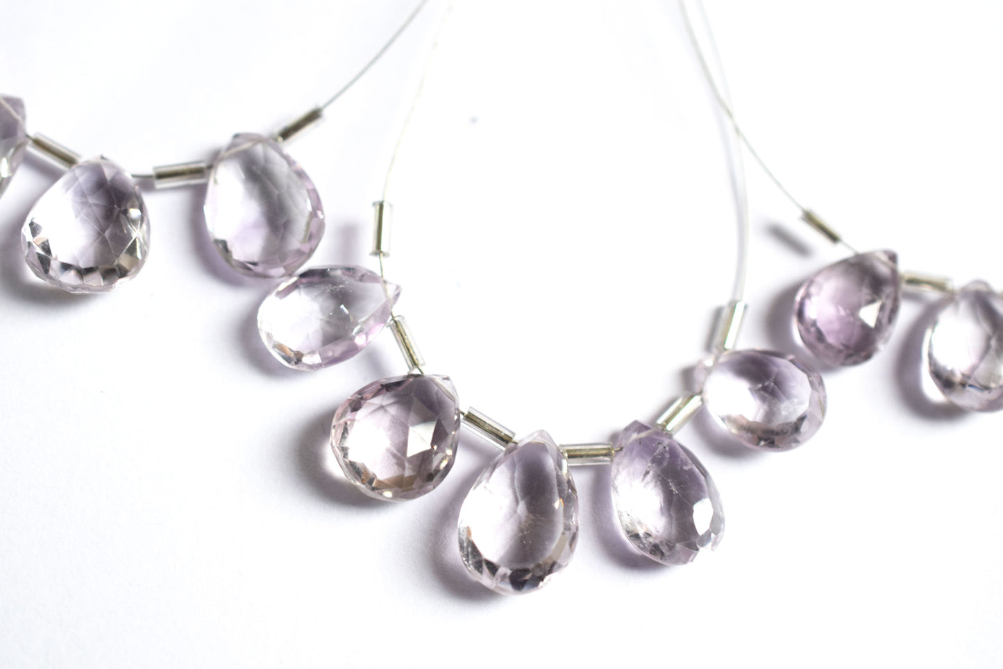 5 Pieces Pink Amethyst Faceted Pear Shape  Briolettes Beads Strand,Sold By Strand,9x13 - 11x16mm , 33040