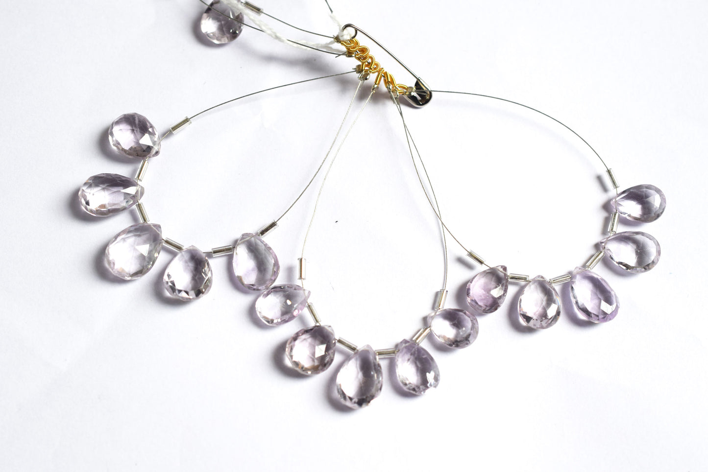 5 Pieces Pink Amethyst Faceted Pear Shape  Briolettes Beads Strand,Sold By Strand,9x13 - 11x16mm , 33040