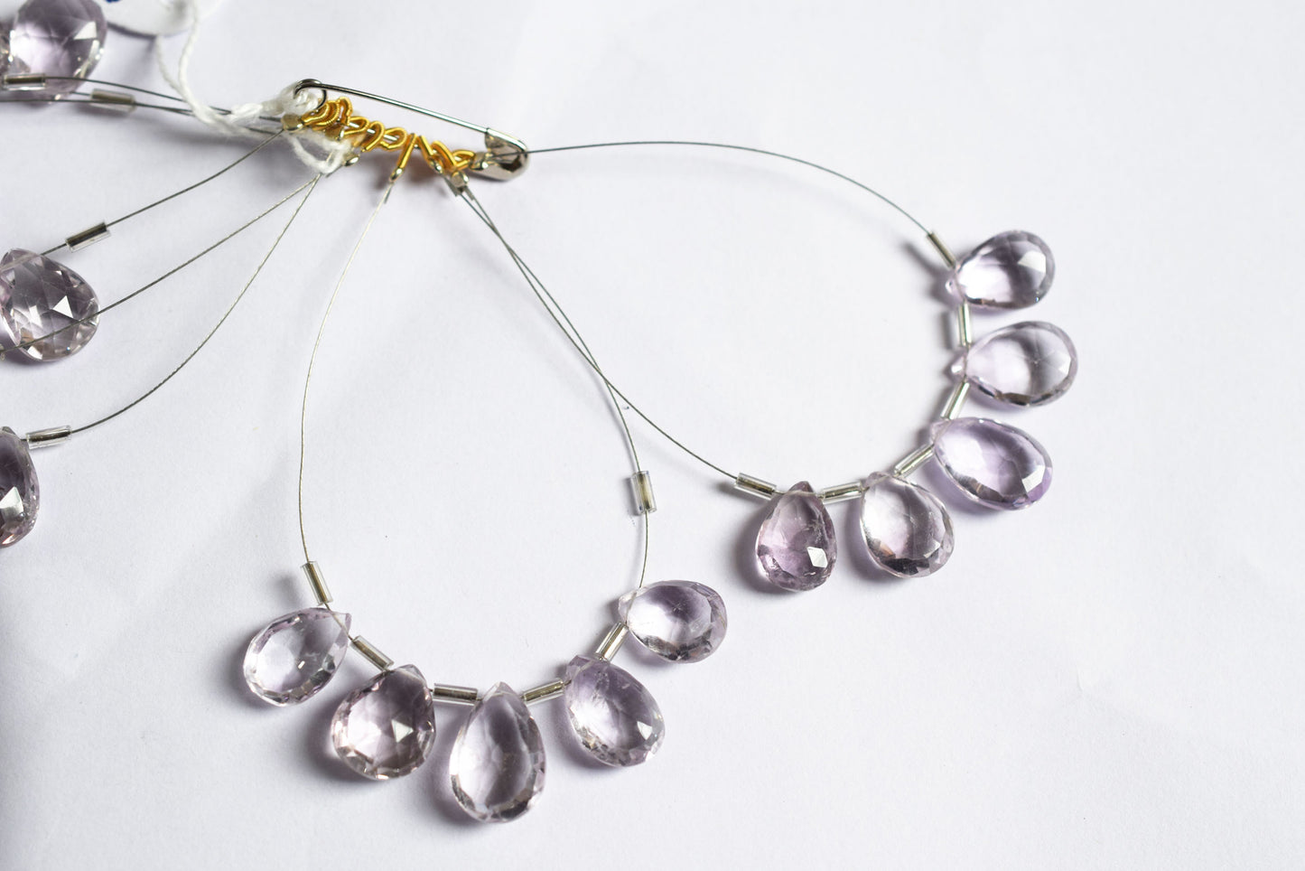 5 Pieces Pink Amethyst Faceted Pear Shape  Briolettes Beads Strand,Sold By Strand,9x13 - 11x16mm , 33040