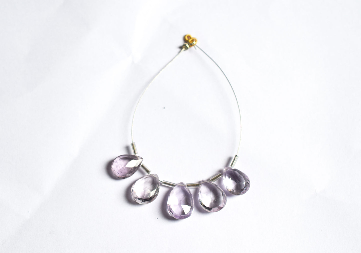 5 Pieces Pink Amethyst Faceted Pear Shape  Briolettes Beads Strand,Sold By Strand,9x13 - 11x16mm , 33040