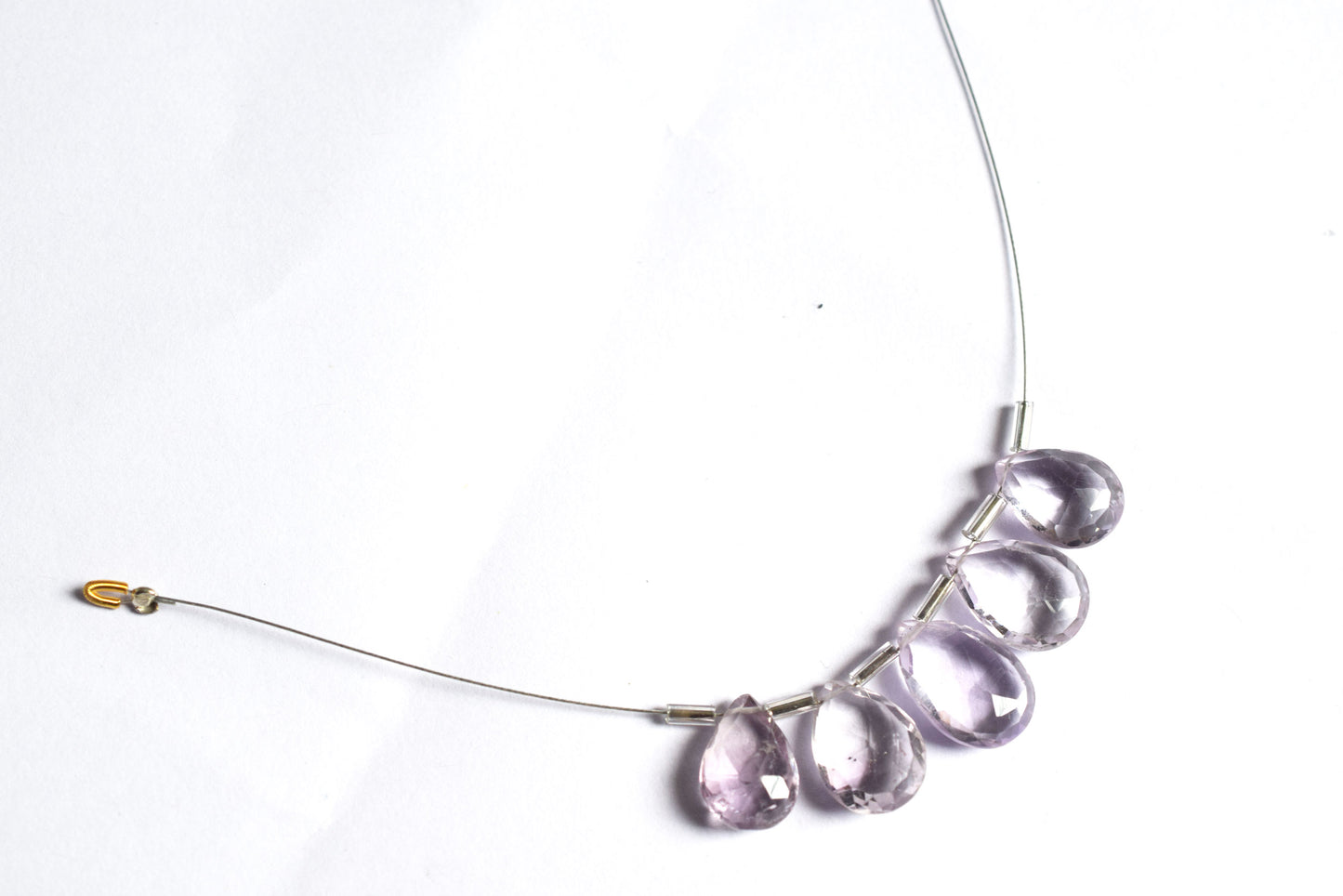 5 Pieces Pink Amethyst Faceted Pear Shape  Briolettes Beads Strand,Sold By Strand,9x13 - 11x16mm , 33040