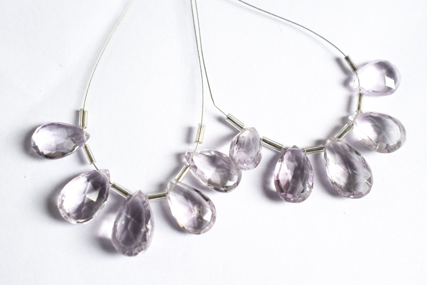 5 Pieces Pink Amethyst Faceted Pear Shape  Briolettes Beads Strand,Sold By Strand,10x13 - 11.50x16mm , 33041