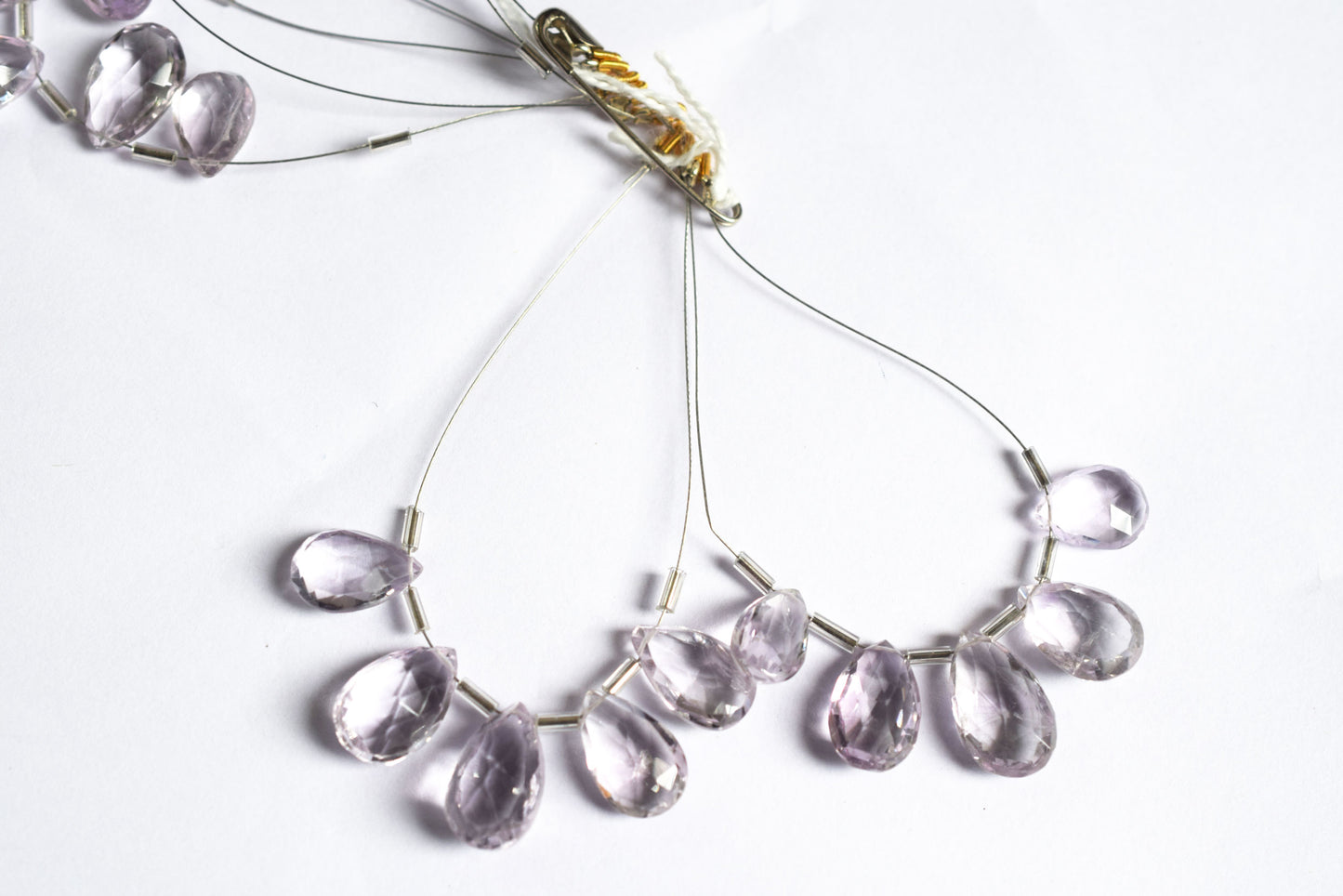 5 Pieces Pink Amethyst Faceted Pear Shape  Briolettes Beads Strand,Sold By Strand,10x13 - 11.50x16mm , 33041