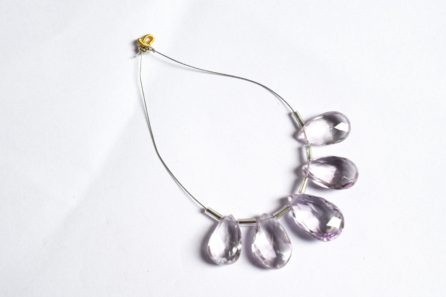 5 Pieces Pink Amethyst Faceted Pear Shape  Briolettes Beads Strand,Sold By Strand,10x13 - 11.50x16mm , 33041