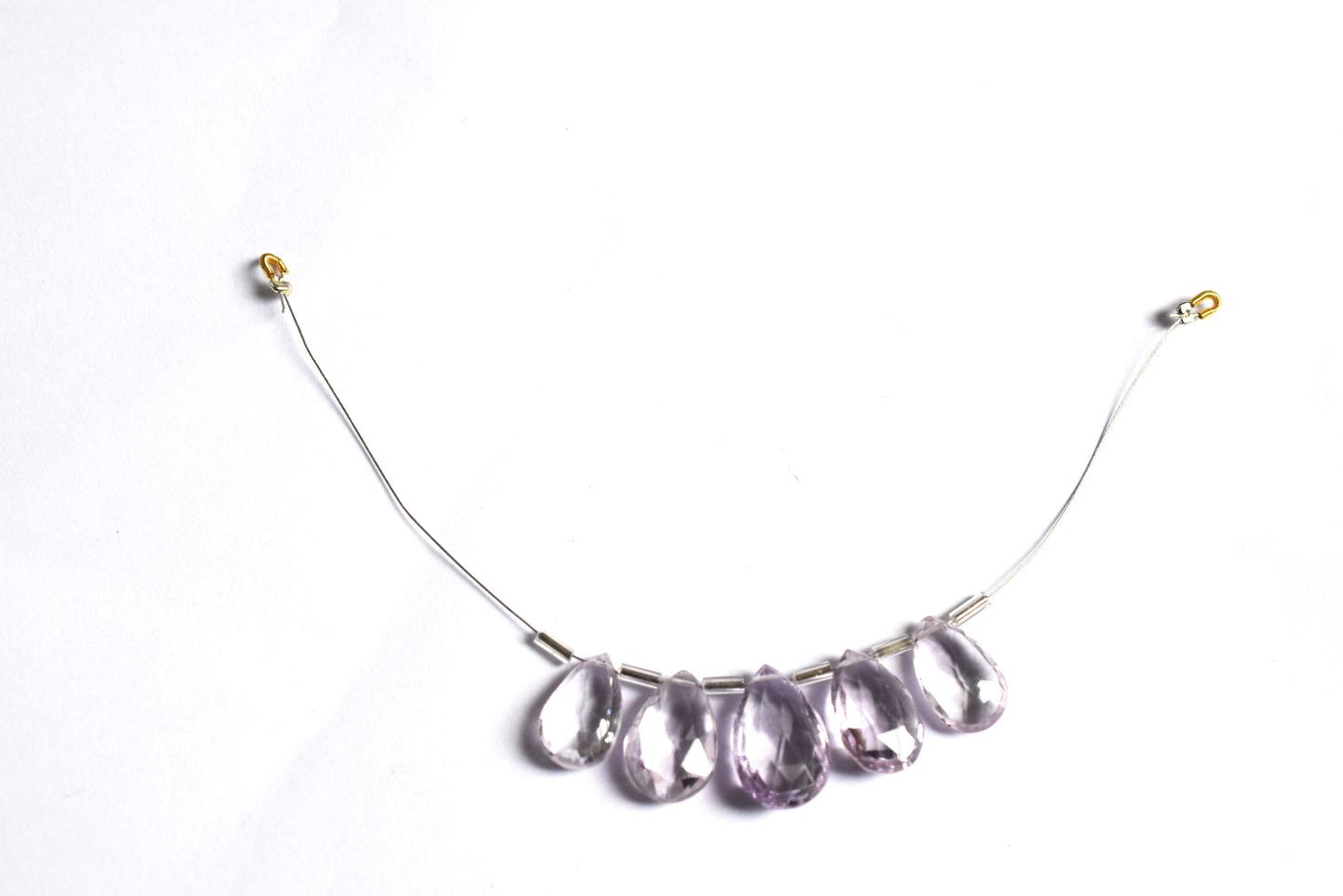 5 Pieces Pink Amethyst Faceted Pear Shape  Briolettes Beads Strand,Sold By Strand,10x13 - 11.50x16mm , 33041