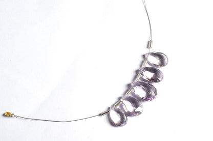 5 Pieces Pink Amethyst Faceted Pear Shape  Briolettes Beads Strand,Sold By Strand,10x13 - 11.50x16mm , 33041