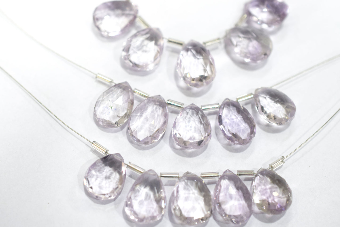 5 Pieces Pink Amethyst Faceted Pear Shape  Briolettes Beads Strand,Sold By Strand,11x13.50 - 11.50x16mm , 33042