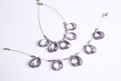 5 Pieces Pink Amethyst Faceted Pear Shape  Briolettes Beads Strand,Sold By Strand,11x13.50 - 11.50x16mm , 33042