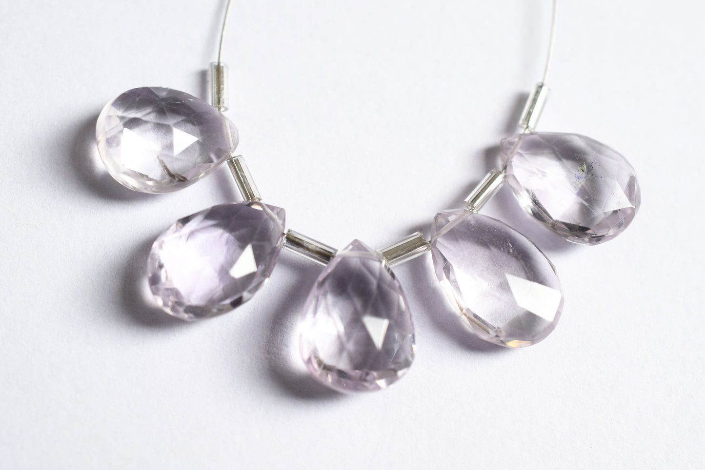 5 Pieces Pink Amethyst Faceted Pear Shape  Briolettes Beads Strand,Sold By Strand,11x13.50 - 11.50x16mm , 33042