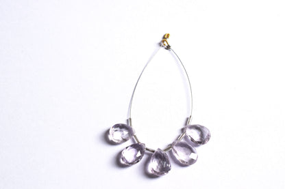 5 Pieces Pink Amethyst Faceted Pear Shape  Briolettes Beads Strand,Sold By Strand,11x13.50 - 11.50x16mm , 33042