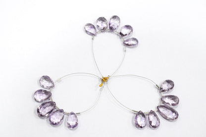 5 Pieces Pink Amethyst Faceted Pear Shape  Briolettes Beads Strand,Sold By Strand,12x18 - 14x25mm , c