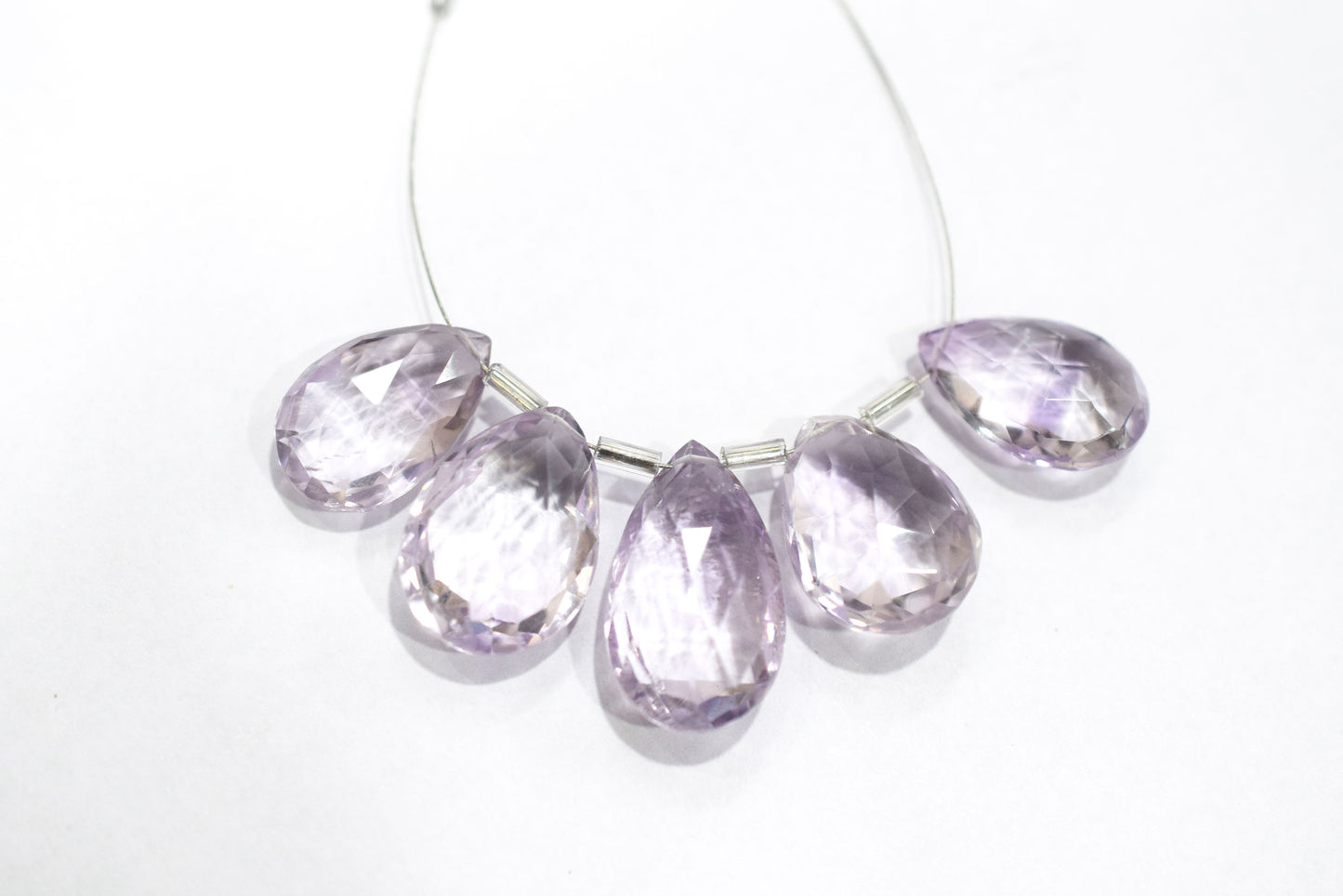 5 Pieces Pink Amethyst Faceted Pear Shape  Briolettes Beads Strand,Sold By Strand,12x18 - 14x25mm , c
