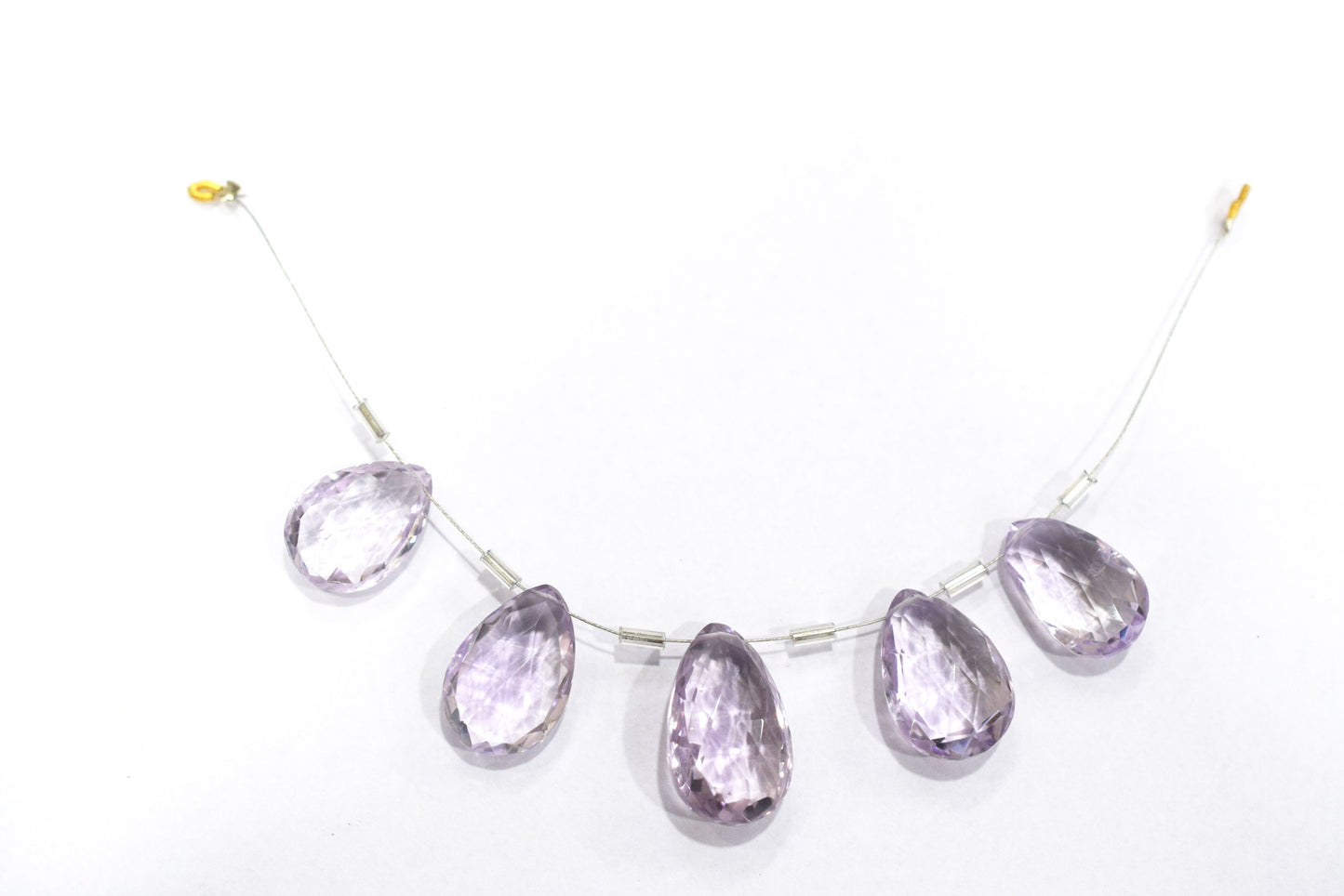 5 Pieces Pink Amethyst Faceted Pear Shape  Briolettes Beads Strand,Sold By Strand,12x18 - 14x25mm , c