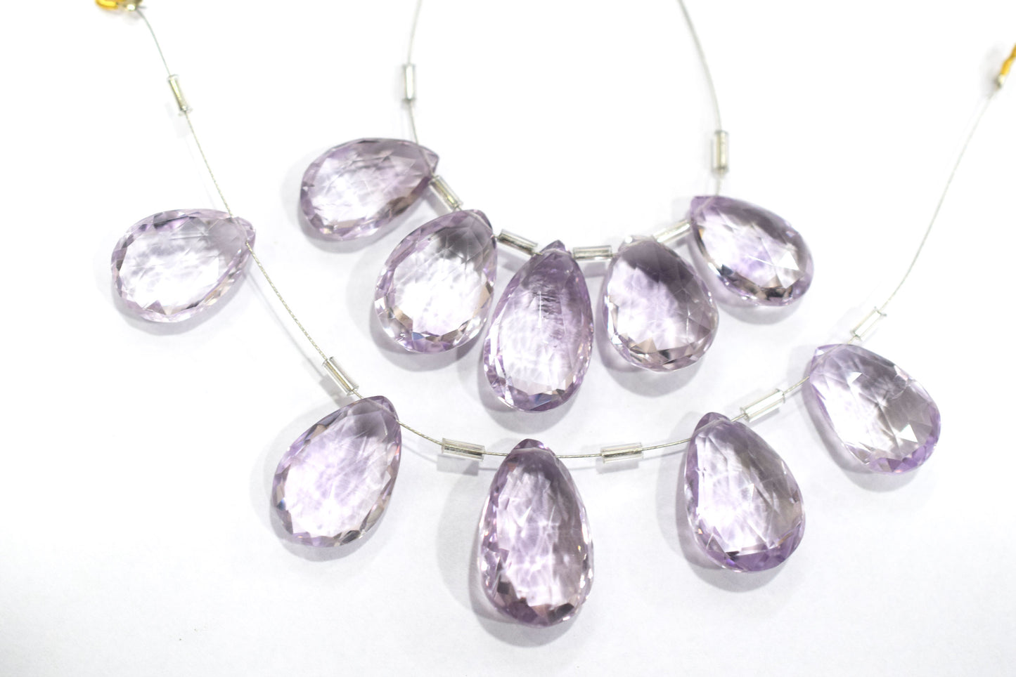 5 Pieces Pink Amethyst Faceted Pear Shape  Briolettes Beads Strand,Sold By Strand,12x18 - 14x25mm , c