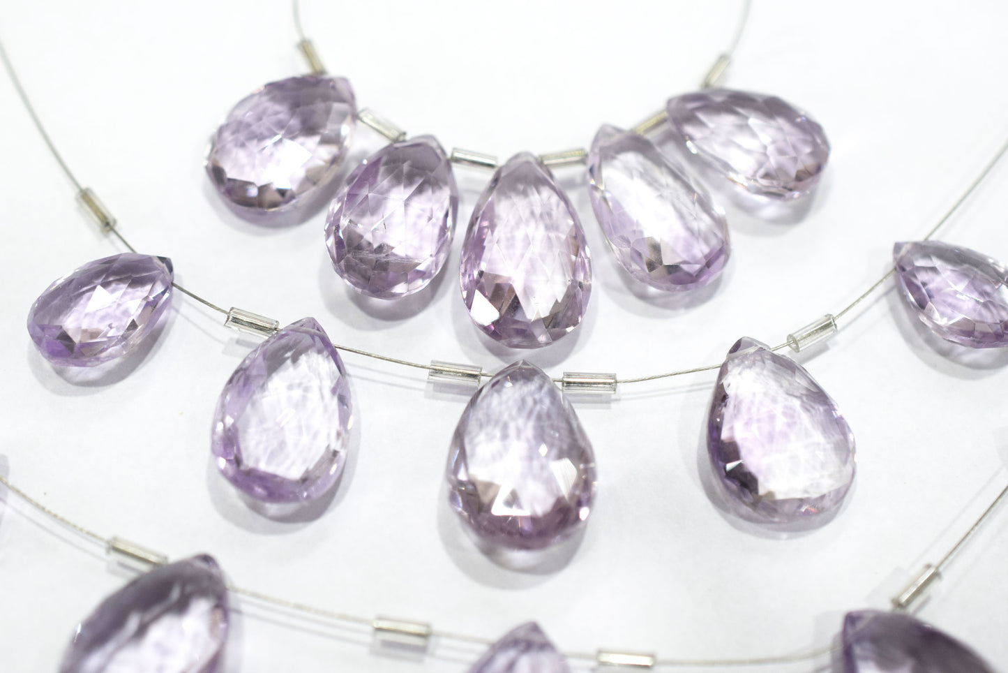 5 Pieces Pink Amethyst Faceted Pear Shape  Briolettes Beads Strand,Sold By Strand,10.50x15.50 - 13.50x21mm, 33044