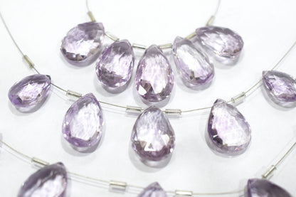 5 Pieces Pink Amethyst Faceted Pear Shape  Briolettes Beads Strand,Sold By Strand,10.50x15.50 - 13.50x21mm, 33044