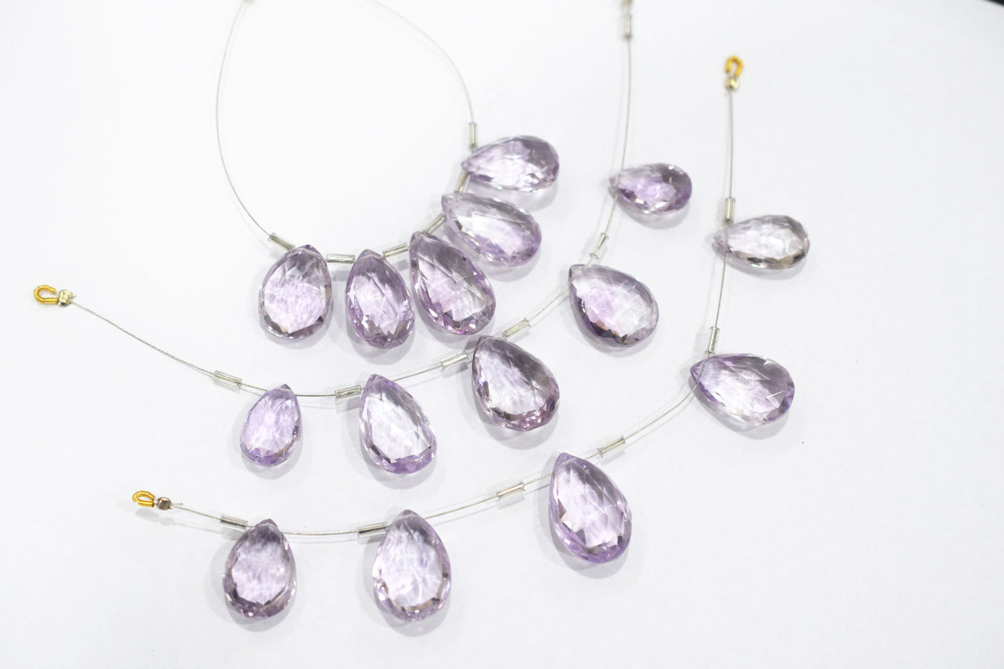 5 Pieces Pink Amethyst Faceted Pear Shape  Briolettes Beads Strand,Sold By Strand,10.50x15.50 - 13.50x21mm, 33044