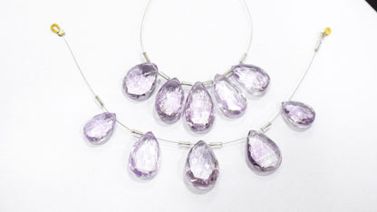 5 Pieces Pink Amethyst Faceted Pear Shape  Briolettes Beads Strand,Sold By Strand,10.50x15.50 - 13.50x21mm, 33044