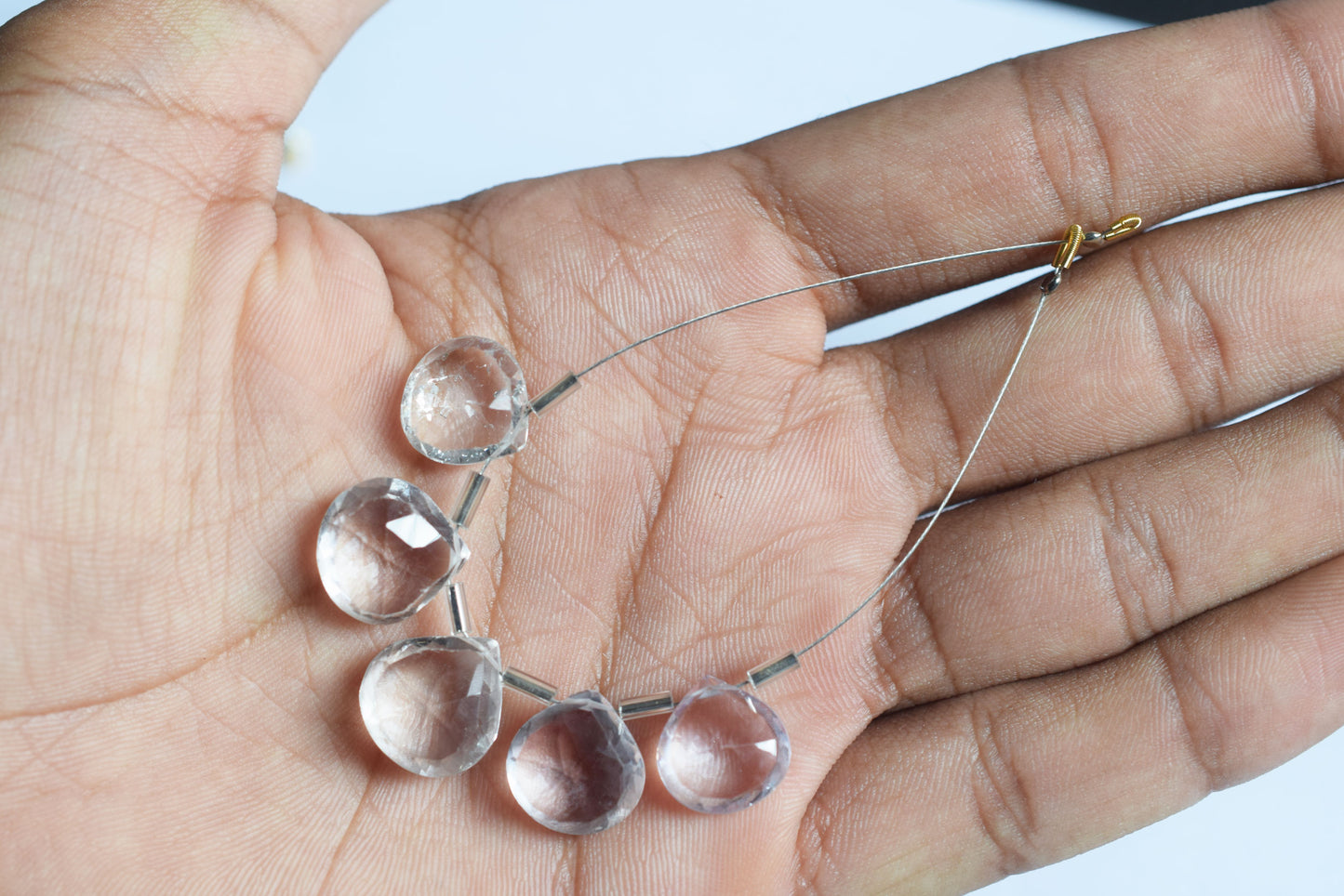 5 Pieces Pink Amethyst Faceted Heart Shape  Briolettes Beads Strand,Sold By Strand,10x10 - 13x13mm, 33045