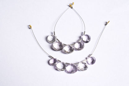 5 Pieces Pink Amethyst Faceted Heart Shape  Briolettes Beads Strand,Sold By Strand,10x10 - 13x13mm, 33045
