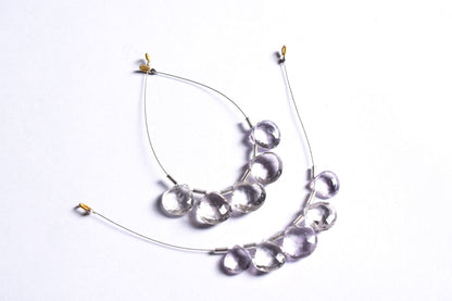 5 Pieces Pink Amethyst Faceted Heart Shape  Briolettes Beads Strand,Sold By Strand,10x10 - 13x13mm, 33045