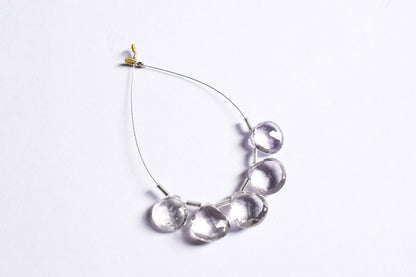 5 Pieces Pink Amethyst Faceted Heart Shape  Briolettes Beads Strand,Sold By Strand,10x10 - 13x13mm, 33045