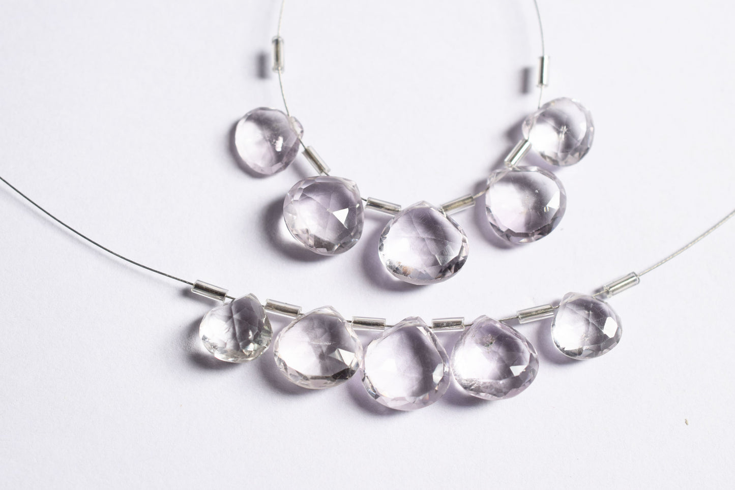 5 Pieces Pink Amethyst Faceted Heart Shape  Briolettes Beads Strand,Sold By Strand,11x11 - 13x13mm, 33046